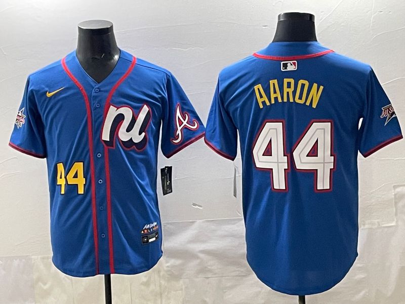 Men 2025 Atlanta Braves #44 Aaron Blue All star Nike MLB Jersey style 06->atlanta braves->MLB Jersey